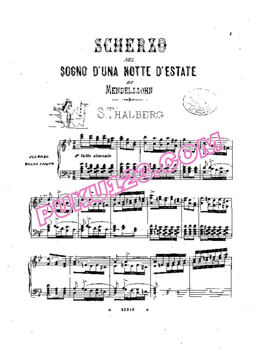 天天钢琴网-免费下载Mendelssohn - Thalberg - Scherzo from Sommernachtstraum 塔尔贝格改编钢琴独奏版