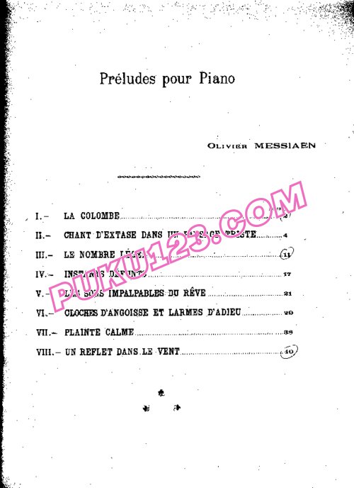 天天钢琴网-免费下载Messiaen - 8 Préludes pour piano