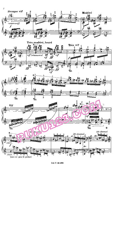 天天钢琴网-免费下载Messiaen - Ile de Feu 1