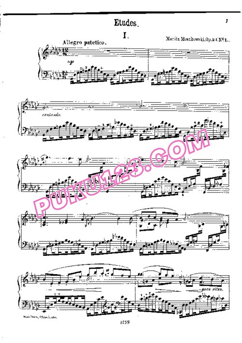 天天钢琴网-免费下载Moszkowski - Three Concert Etudes Op.24