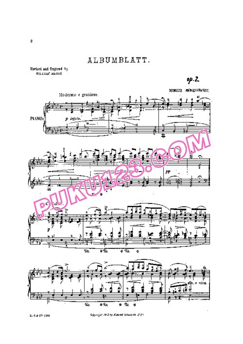 天天钢琴网-免费下载Moszkowski - Albumblatt Op.2