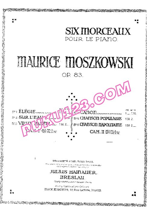 天天钢琴网-免费下载Moszkowski - 6 Klavierstucke Op.83