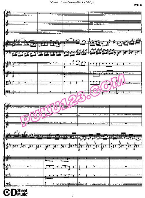 天天钢琴网-免费下载03.Mozart - Piano Concerto No.3 in D Major K.40 - Full Score