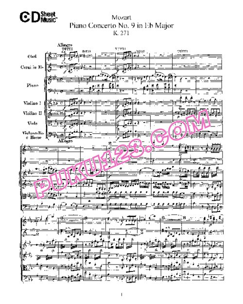 天天钢琴网-免费下载09.Mozart - Piano Concerto No.9 in Eb Major K.271 - Full Score