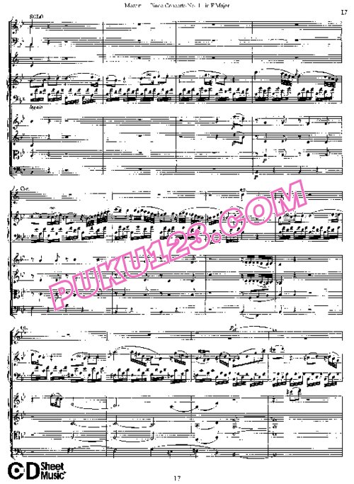 天天钢琴网-免费下载11.Mozart - Piano Concerto No.11 in F Major K.413,387a - Full Score