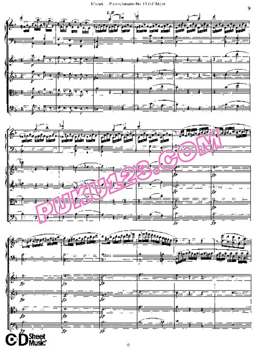 天天钢琴网-免费下载11.Mozart - Piano Concerto No.11 in F Major K.413,387a - Full Score
