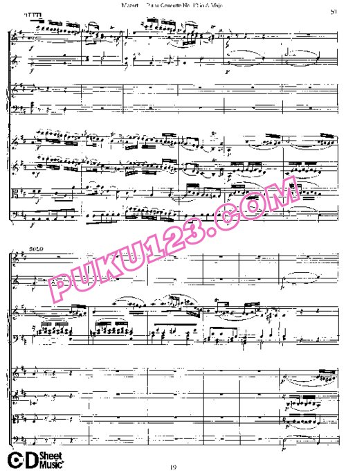 天天钢琴网-免费下载12.Mozart - Piano Concerto No.12 in A Major K.414,385p - Full Score