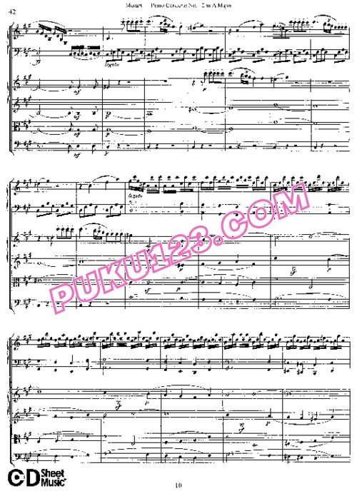 天天钢琴网-免费下载12.Mozart - Piano Concerto No.12 in A Major K.414,385p - Full Score