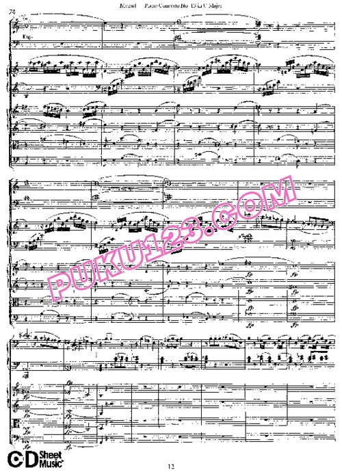 天天钢琴网-免费下载13.Mozart - Piano Concerto No.13 in C Major K.415,387b - Full Score
