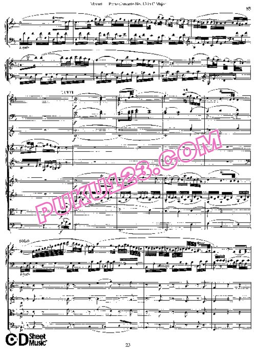 天天钢琴网-免费下载13.Mozart - Piano Concerto No.13 in C Major K.415,387b - Full Score