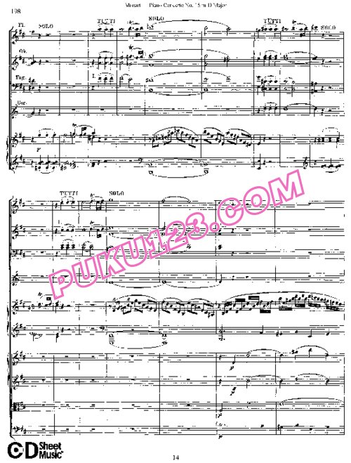 天天钢琴网-免费下载16.Mozart - Piano Concerto No.16 in D Major K.451 - Full Score