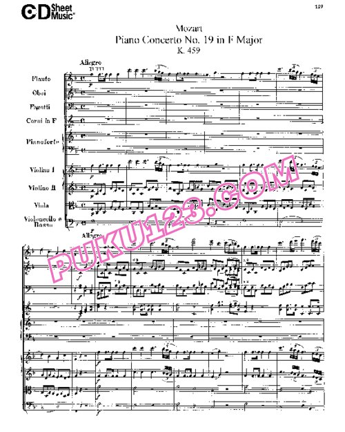 天天钢琴网-免费下载19.Mozart - Piano Concerto No.19 in F Major K.459 - Full Score