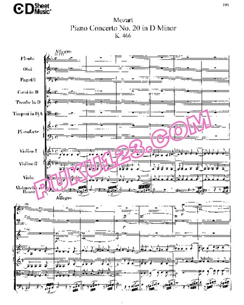 天天钢琴网-免费下载20.Mozart - Piano Concerto No.20 in d Minor K.466 - Full Score