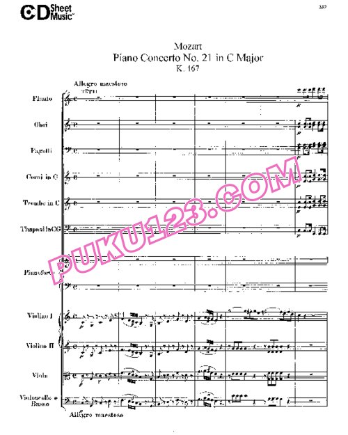 天天钢琴网-免费下载21.Mozart - Piano Concerto No.21 in C Major K.467 - Full Score