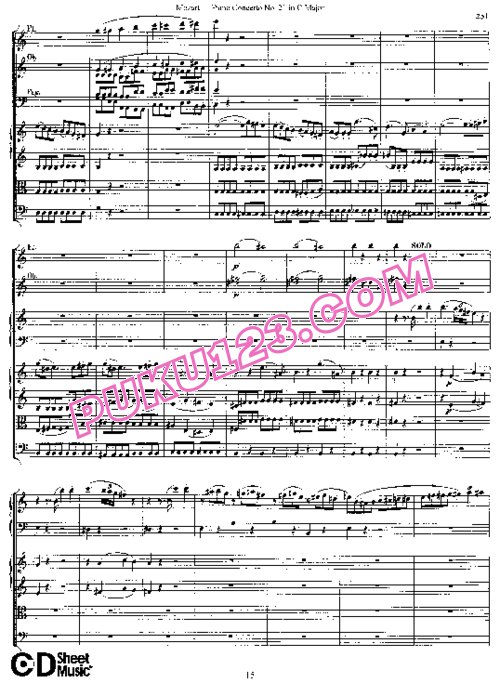 天天钢琴网-免费下载21.Mozart - Piano Concerto No.21 in C Major K.467 - Full Score