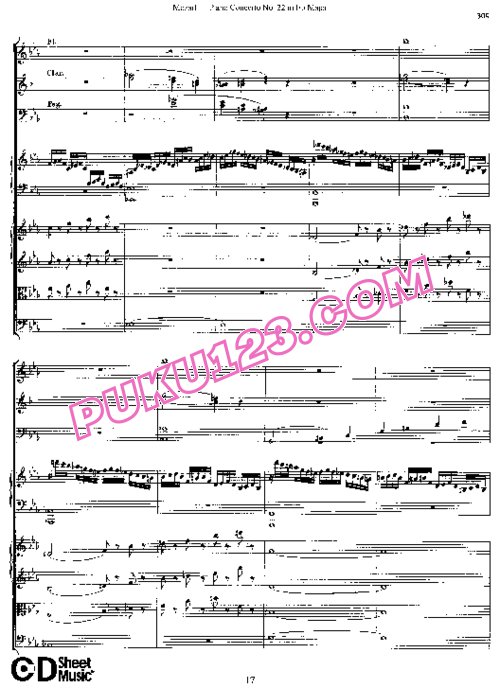 天天钢琴网-免费下载22.Mozart - Piano Concerto No.22 in Eb Major K.482 - Full Score
