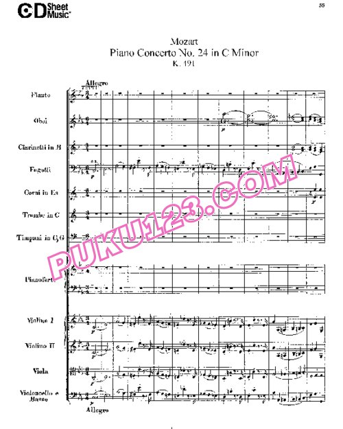 天天钢琴网-免费下载24.Mozart - Piano Concerto No.24 in c Minor K.491 - Full Score