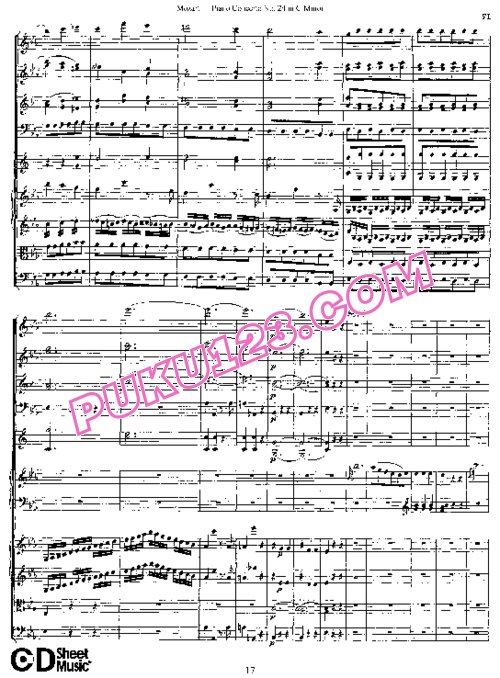 天天钢琴网-免费下载24.Mozart - Piano Concerto No.24 in c Minor K.491 - Full Score