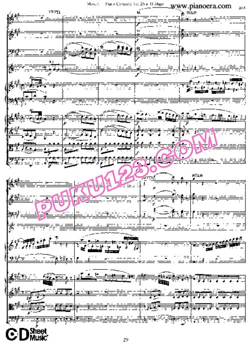 天天钢琴网-免费下载26.Mozart - Piano Concerto No.26 in D Major, Coronation K.537 - Full Score