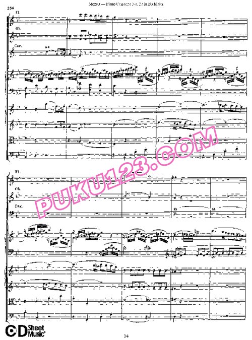 天天钢琴网-免费下载27.Mozart - Piano Concerto No.27 in Bb Major K.595 - Full Score