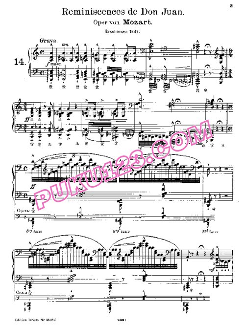 天天钢琴网-免费下载Liszt - Mozart - Réminiscences de Don Juan 李斯特改编钢琴独奏版