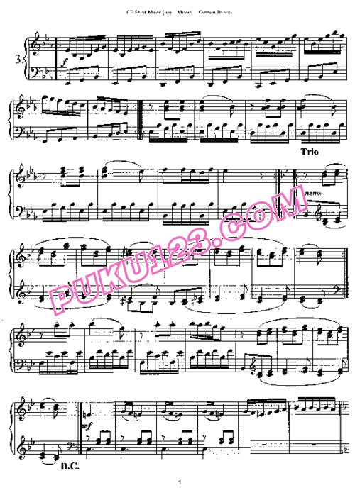 天天钢琴网-免费下载Mozart - Six German Dances KV 509