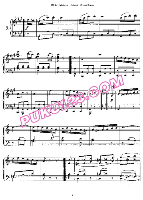 天天钢琴网-免费下载Mozart - Six German Dances KV 509