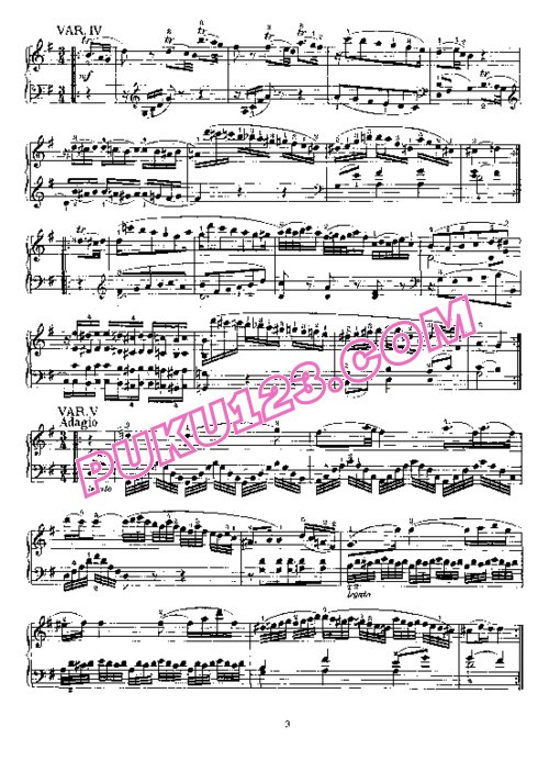 天天钢琴网-免费下载Mozart - Six Variations on Salieri s Mio caro Adone K.180