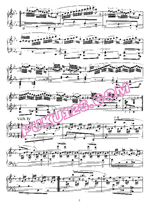 天天钢琴网-免费下载Mozart - 12 variations Je suis Lindor K.354 299a
