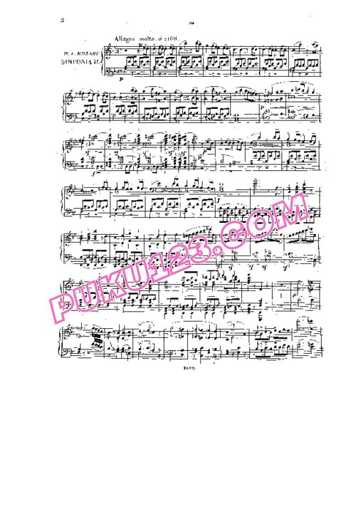 天天钢琴网-免费下载Mozart - Symphony No.40 in g minor 胡梅尔改编钢琴独奏版