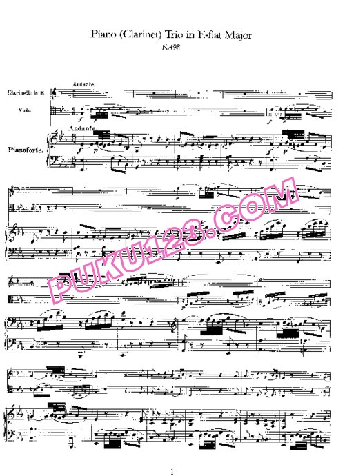 天天钢琴网-免费下载02.Mozart - Piano Trio no.2 in E-flat Major K.498 (Cl)