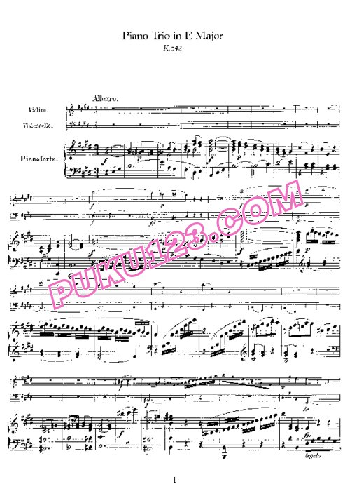 天天钢琴网-免费下载04.Mozart - Piano Trio no.4 in E Major K.542