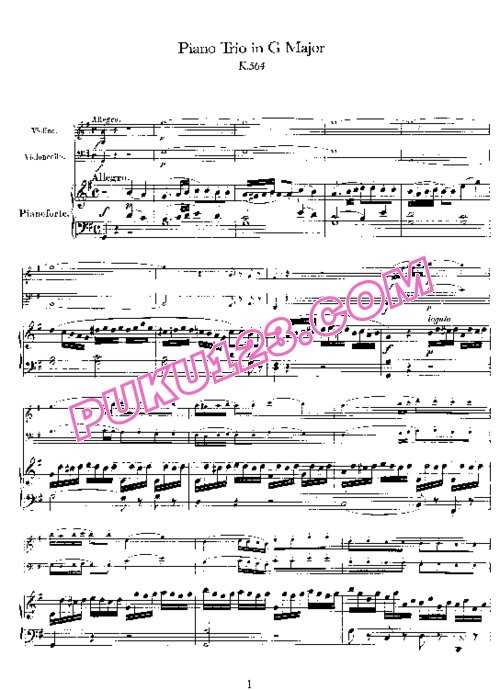 天天钢琴网-免费下载06.Mozart - Piano Trio no.6 in G Major K.564