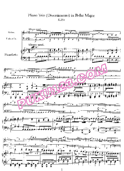 天天钢琴网-免费下载07.Mozart - Divertimento in B-flat Major for Piano Trio K.254