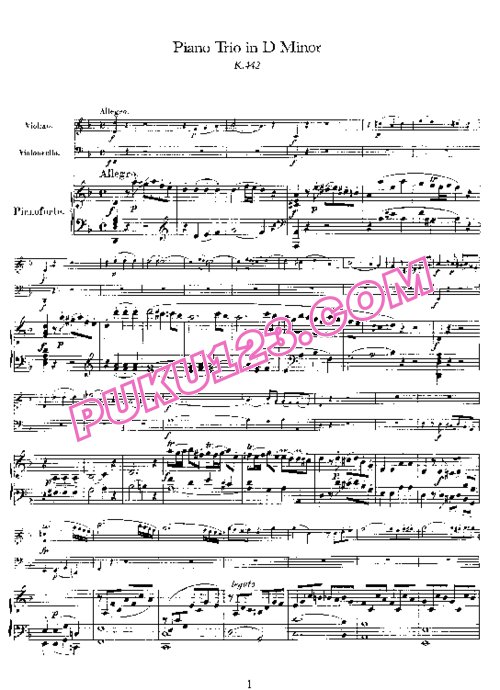 天天钢琴网-免费下载08.Mozart - 3 Piano Trio Movements in d Minor K.442