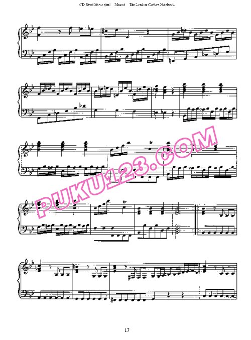 天天钢琴网-免费下载Mozart - The London Chelsea Notebook K.15