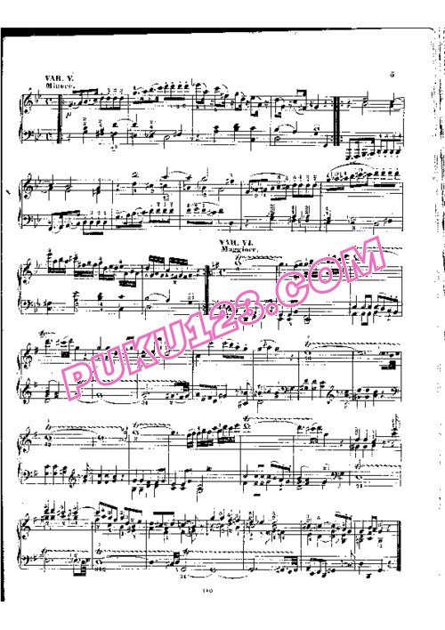 天天钢琴网-免费下载Mozart - Variations on Unser dummer Pobel meint in G Major K.455