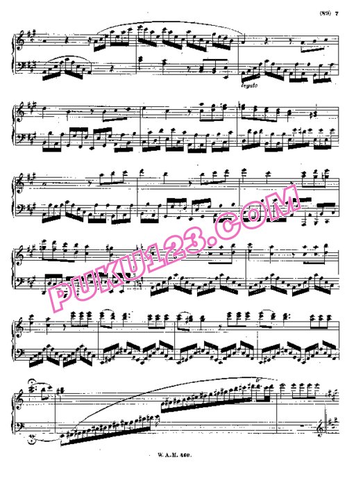 天天钢琴网-免费下载Mozart - Variations on Come un agnello in A Major K.460.454a