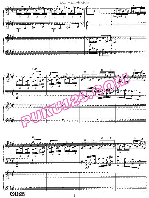 天天钢琴网-免费下载Mozart - Rondo in A Major K.386 - 2 Pianos 双钢琴版