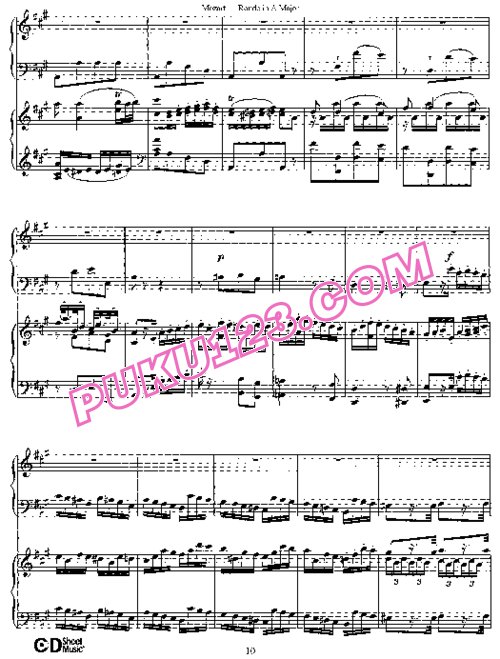 天天钢琴网-免费下载Mozart - Rondo in A Major K.386 - 2 Pianos 双钢琴版