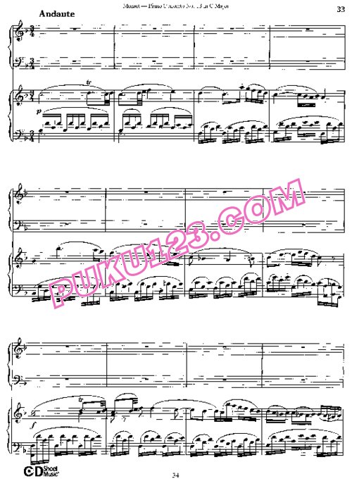 天天钢琴网-免费下载Mozart - Concerto no 13 K 415 - 2 Piano(另一版本)