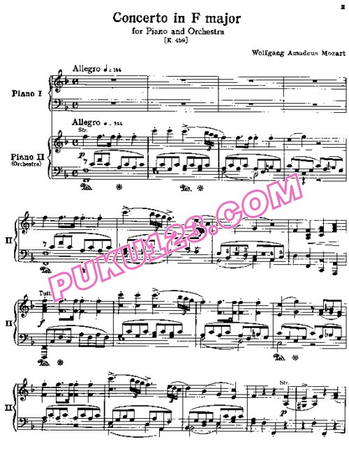 天天钢琴网-免费下载Mozart - Concerto no 19 K 459 - 2 Piano
