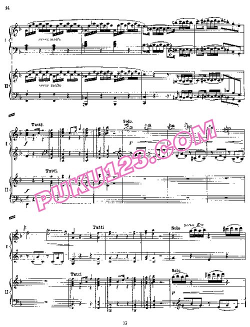 天天钢琴网-免费下载Mozart - Concerto no 7 K 242 - 2 Piano