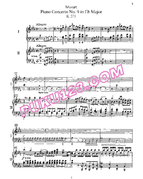 天天钢琴网-免费下载Mozart - Concerto no 9 K 271 - 2 Piano(1)