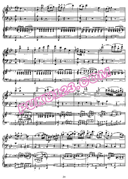 天天钢琴网-免费下载Mozart - Piano Concerto no 20 in D minor K 466 - 2 Piano