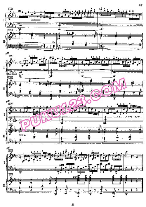 天天钢琴网-免费下载Mozart - Piano Concerto no 24 in C minor K 491 - 2 Piano