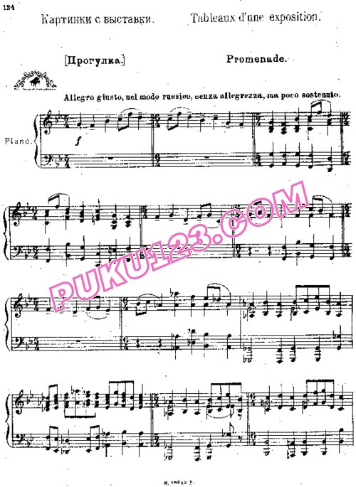 天天钢琴网-免费下载Mussorgsky - Pictures at an Exhibition