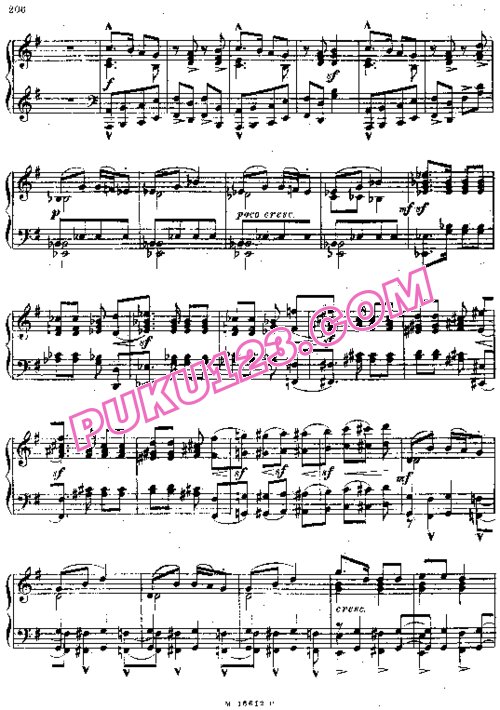 天天钢琴网-免费下载Mussorgsky - Hopak de Jeunes Akraniens Gaillards - 1st version 作曲家改编钢琴独奏版 1