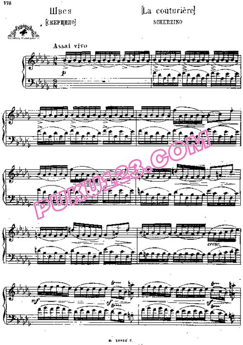 天天钢琴网-免费下载Moussorgsky - Scherzino in D-flat Major