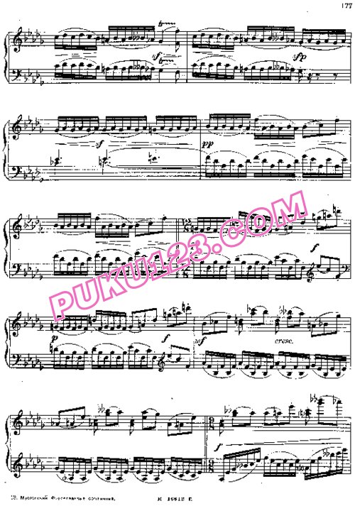 天天钢琴网-免费下载Moussorgsky - Scherzino in D-flat Major